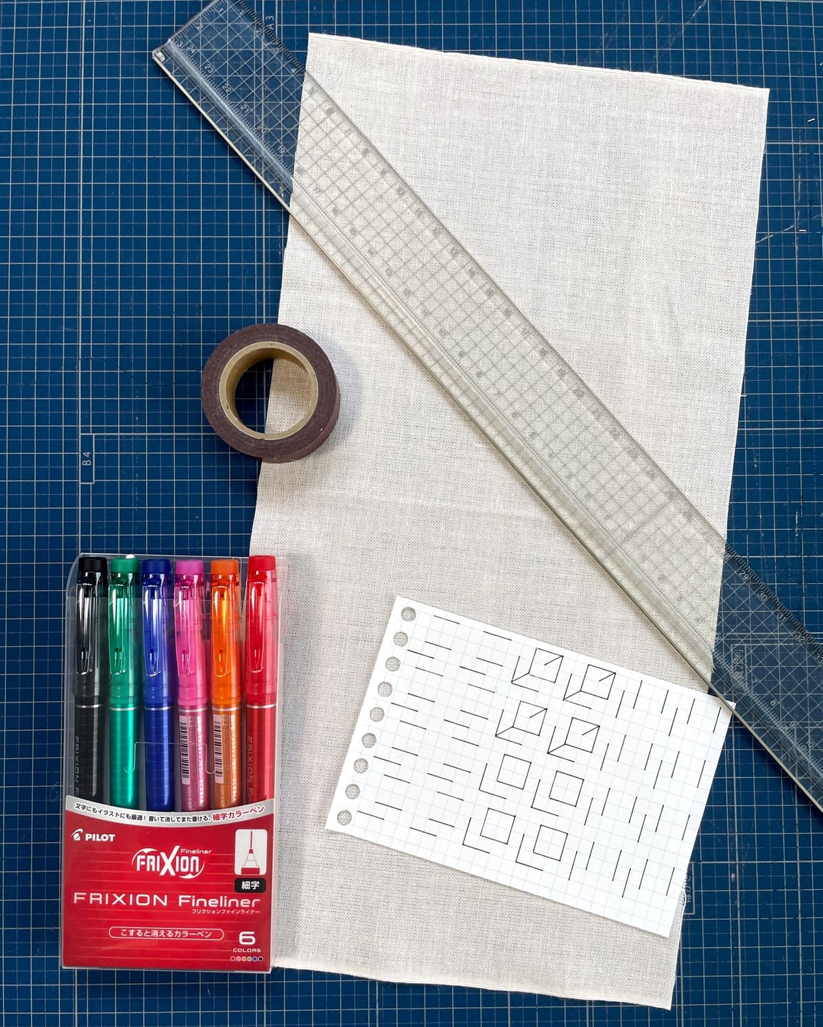 Recommended tools for drawing your own sashiko patterns